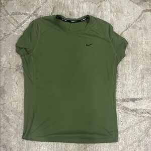 olive green nike dri-fit running tee